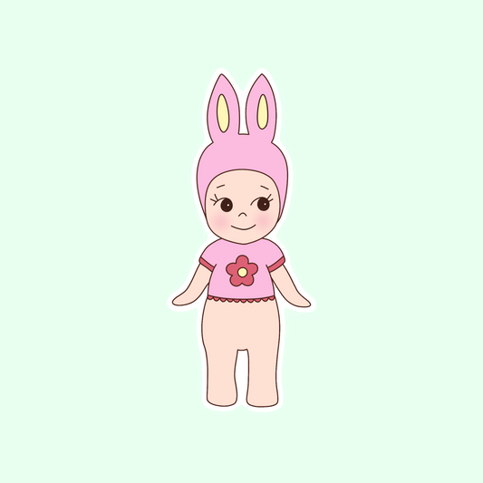 Bunny baby angel sticker