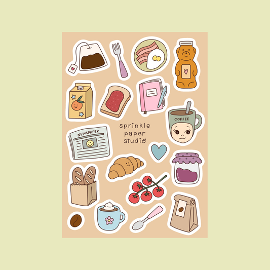 Breakfast time sticker sheet