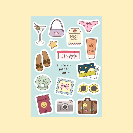 Summer vacation sticker sheet