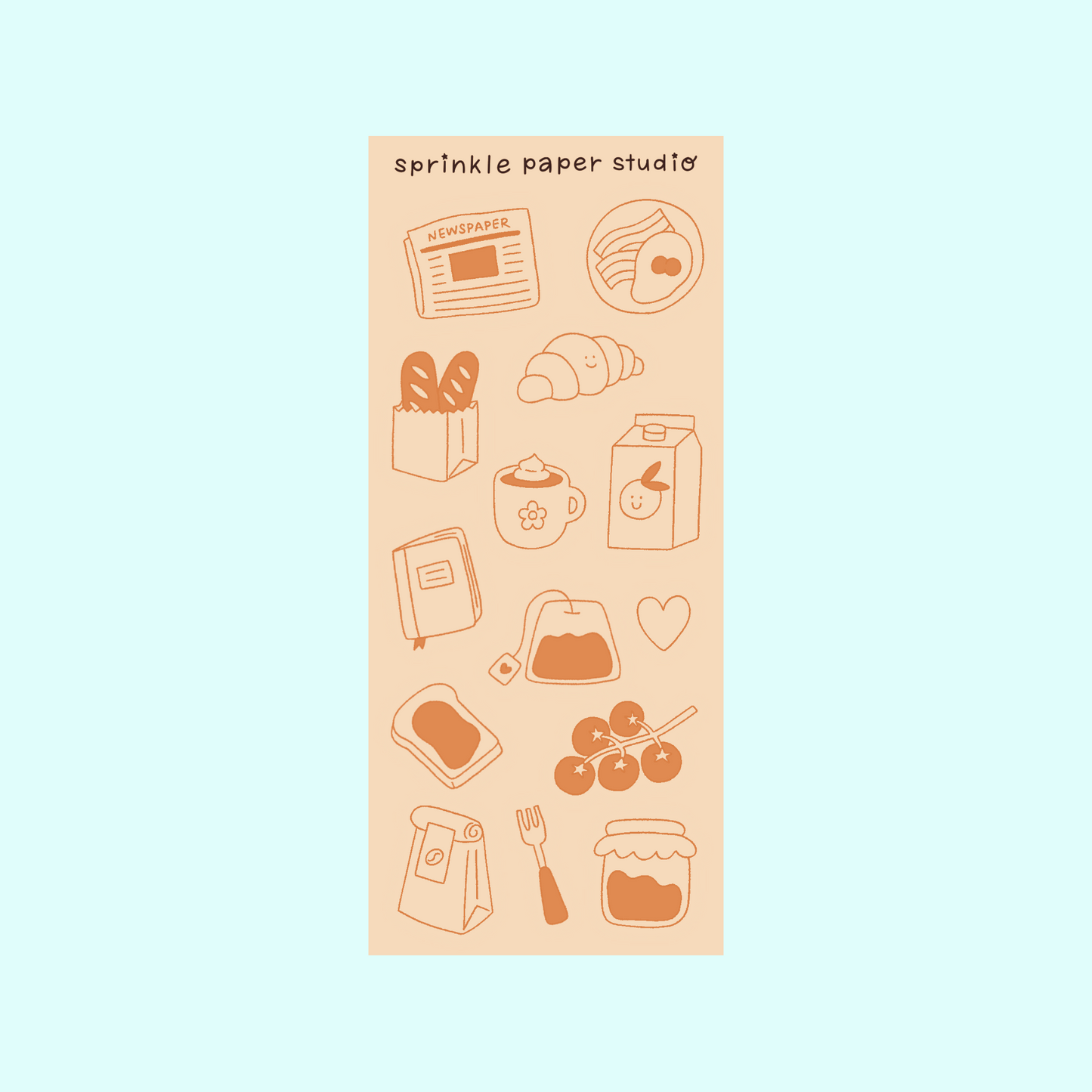 Breakfast time slim sticker sheet