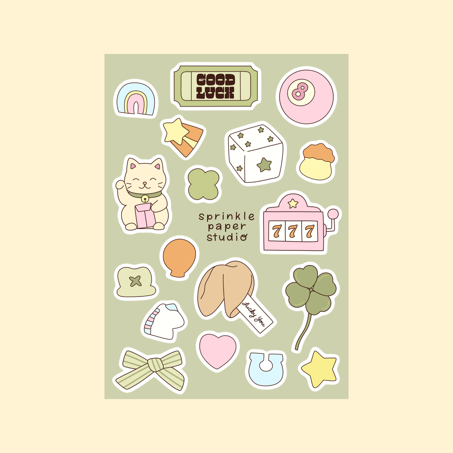 Lucky charm sticker sheet