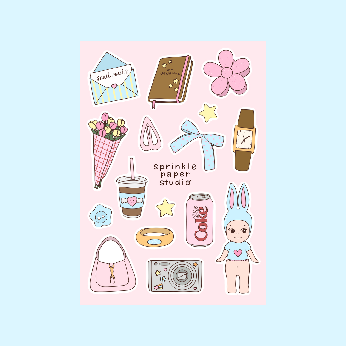 Girl essentials sticker sheet